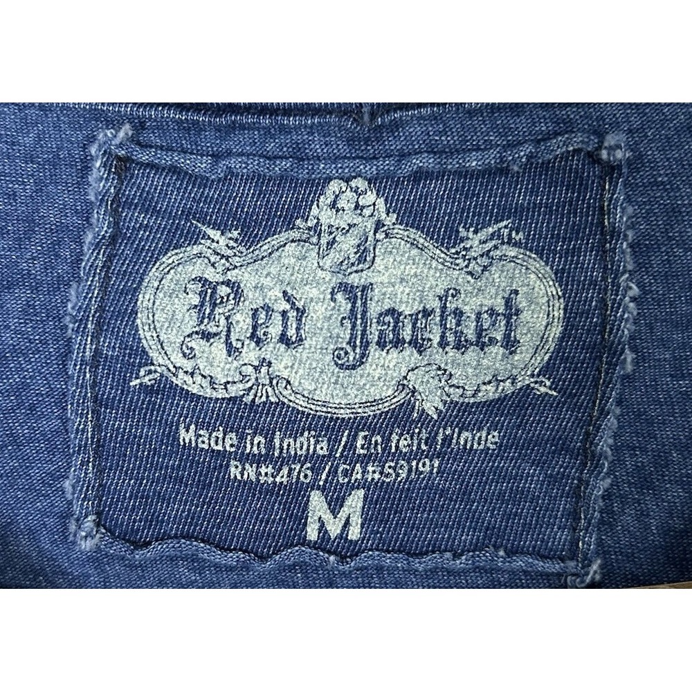 Red Jacket T- Shirt V Neck Blue Summerfest Size M Women's Short Sleeve Shirt EUC - Picture 3 of 5